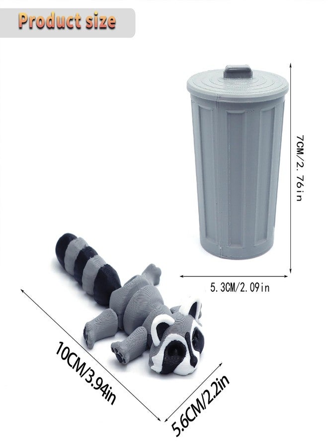 YOUNEEDFUL 3D Printed Raccoon Trash can, Cute Animals for 3D Printed Long Tailed Raccoon Desktop Decoration, Interesting Ornaments, Interesting Animal Gifts (Grey) - Image 5